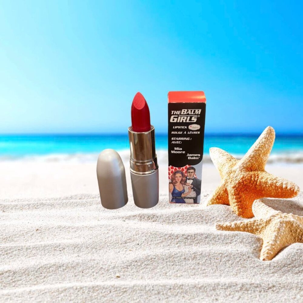 theBalm Lipstick Mia Moore* cherry red color 0.14 oz